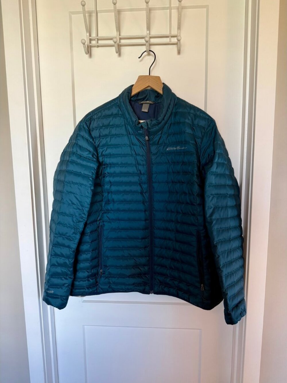 Eddie Bauer EB650 Down Jacket Womens 2XL Teal Quilted Puffer Like New